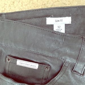 Calvin Klein leather motto jeans